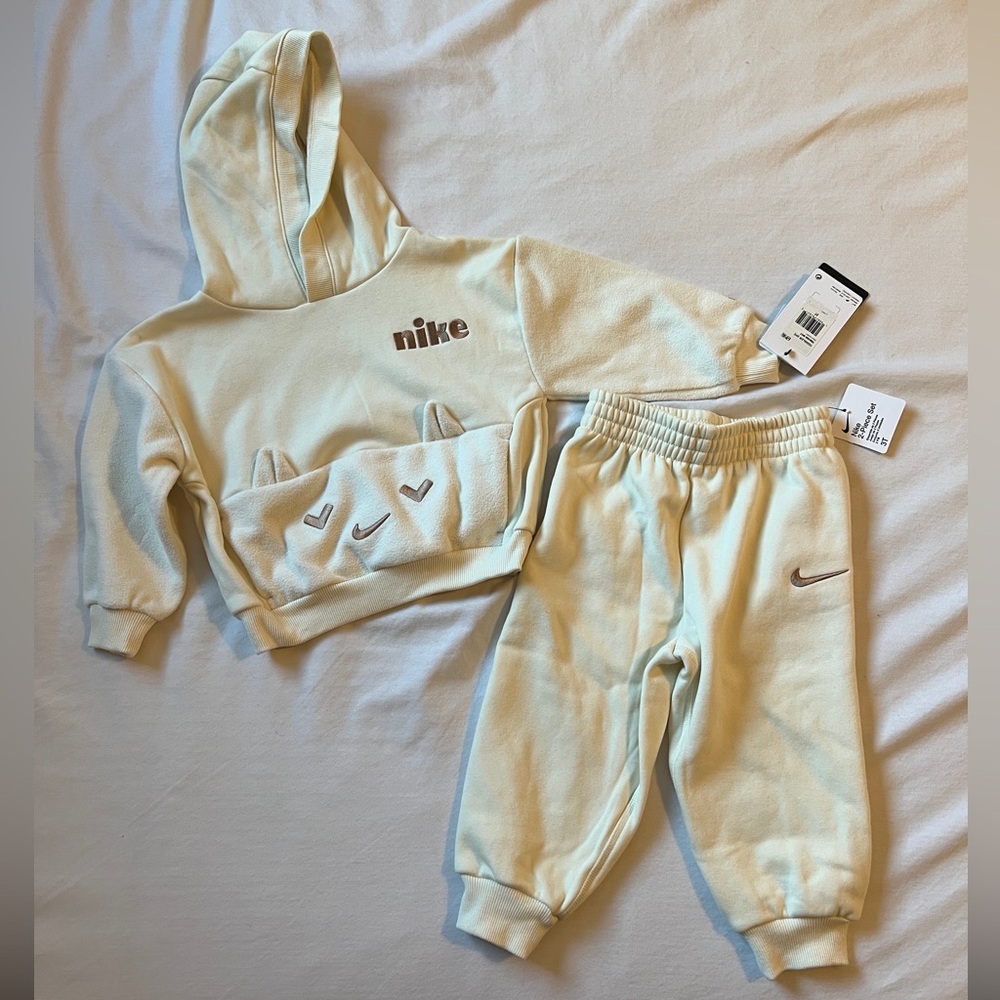 Nike Cream Hoodie and Jogger Set
